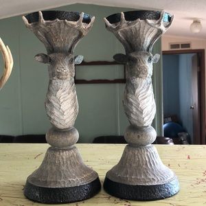 Deer candle holders